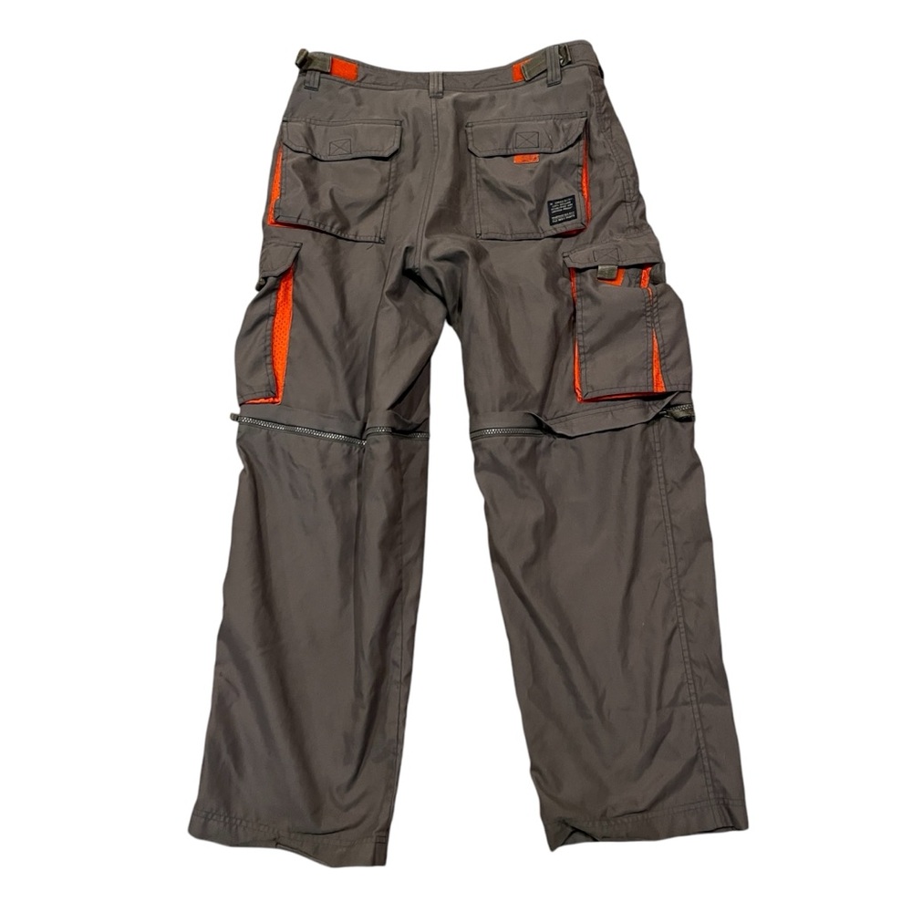 Men's Green Cargo Pants with Orange Accents